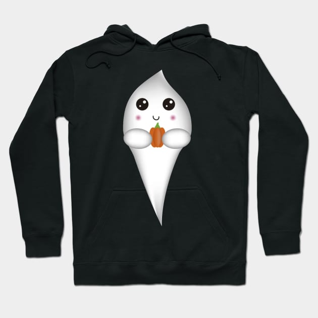 Spooky Friends - Ghost and Pumpkin Hoodie by Pieartscreation